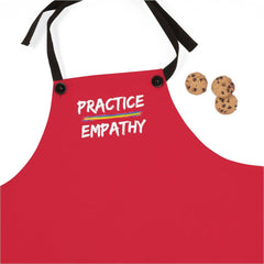 Apron, Rainbow Logo, deep red-Accessories-Practice Empathy