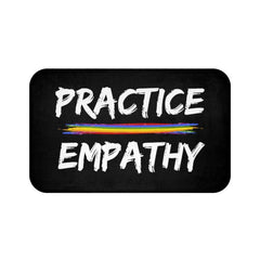 Bath Mat, Rainbow Logo, black-Home Decor-Practice Empathy