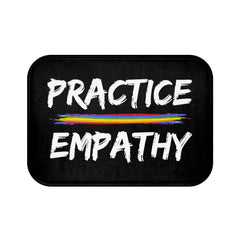 Bath Mat, Rainbow Logo, black-Home Decor-Practice Empathy