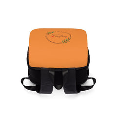 Casual Shoulder Backpack, Olive Branch Logo, orange-Bags-Practice Empathy