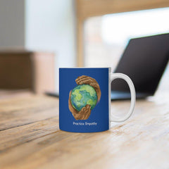 Ceramic Mug, Nourishing Home, royal blue-Mug-Practice Empathy