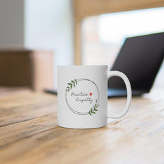 Ceramic Mug, Olive Branch Logo, white-Mug-Practice Empathy