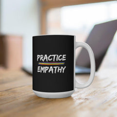 Ceramic Mug, Rainbow Logo, black-Mug-Practice Empathy