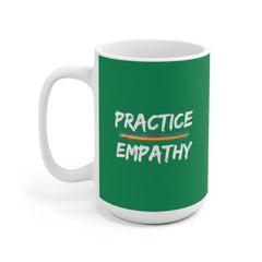 Ceramic Mug, Rainbow Logo, forest green-Mug-Practice Empathy