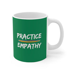 Ceramic Mug, Rainbow Logo, forest green-Mug-Practice Empathy