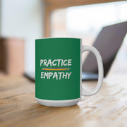 Ceramic Mug, Rainbow Logo, forest green-Mug-Practice Empathy