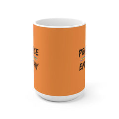 Ceramic Mug, Rainbow Logo, light orange-Mug-Practice Empathy