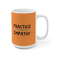 Ceramic Mug, Rainbow Logo, light orange-Mug-Practice Empathy