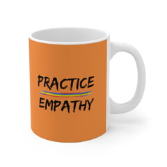 Ceramic Mug, Rainbow Logo, light orange-Mug-Practice Empathy