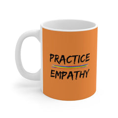 Ceramic Mug, Rainbow Logo, light orange-Mug-Practice Empathy