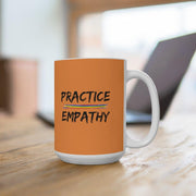 Ceramic Mug, Rainbow Logo, light orange-Mug-Practice Empathy