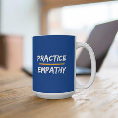Ceramic Mug, Rainbow Logo, royal blue-Mug-Practice Empathy