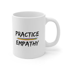 Ceramic Mug, Rainbow Logo, white-Mug-Practice Empathy