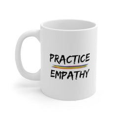 Ceramic Mug, Rainbow Logo, white-Mug-Practice Empathy