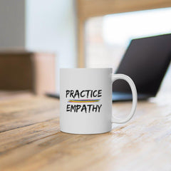 Ceramic Mug, Rainbow Logo, white-Mug-Practice Empathy