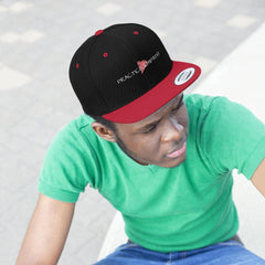Embroidered Flat Bill Hat, Classic Logo (OFFICIAL Snapback)-Hats-Practice Empathy