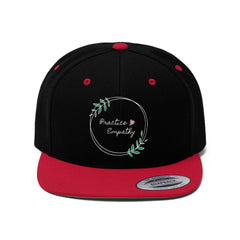 Embroidered Flat Bill Hat, Olive Branch Logo (OFFICIAL Snapback)-Hats-Practice Empathy