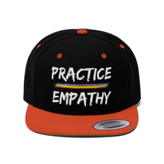 Embroidered Flat Bill Hat, Rainbow Logo (OFFICIAL Snapback)-Hats-Practice Empathy