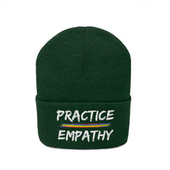 Embroidered Knit Beanie, Rainbow Logo-Hats-Practice Empathy
