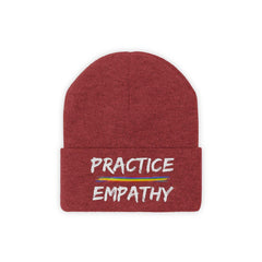 Embroidered Knit Beanie, Rainbow Logo-Hats-Practice Empathy