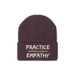 Embroidered Knit Beanie, Rainbow Logo-Hats-Practice Empathy
