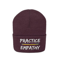 Embroidered Knit Beanie, Rainbow Logo-Hats-Practice Empathy