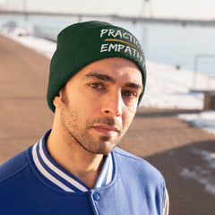 Embroidered Knit Beanie, Rainbow Logo-Hats-Practice Empathy