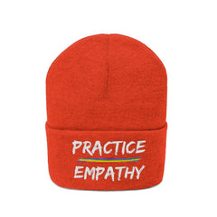 Embroidered Knit Beanie, Rainbow Logo-Hats-Practice Empathy