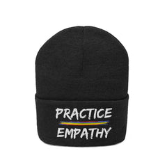 Embroidered Knit Beanie, Rainbow Logo-Hats-Practice Empathy