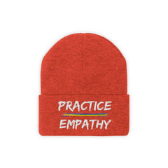 Embroidered Knit Beanie, Rainbow Logo-Hats-Practice Empathy