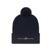 Embroidered Pom Pom Beanie, Classic Logo-Hats-Practice Empathy