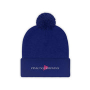 Embroidered Pom Pom Beanie, Classic Logo-Hats-Practice Empathy