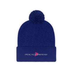 Embroidered Pom Pom Beanie, Classic Logo-Hats-Practice Empathy