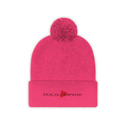 Embroidered Pom Pom Beanie, Classic Logo-Hats-Practice Empathy
