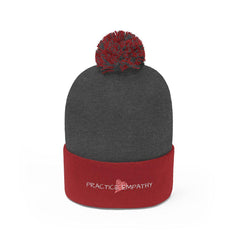 Embroidered Pom Pom Beanie, Classic Logo-Hats-Practice Empathy