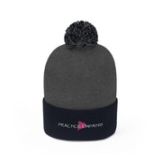 Embroidered Pom Pom Beanie, Classic Logo-Hats-Practice Empathy