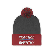 Embroidered Pom Pom Beanie, Rainbow Logo-Hats-Practice Empathy