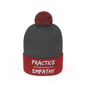 Embroidered Pom Pom Beanie, Rainbow Logo-Hats-Practice Empathy
