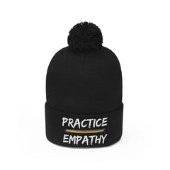 Embroidered Pom Pom Beanie, Rainbow Logo-Hats-Practice Empathy
