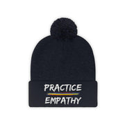 Embroidered Pom Pom Beanie, Rainbow Logo-Hats-Practice Empathy