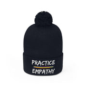 Embroidered Pom Pom Beanie, Rainbow Logo-Hats-Practice Empathy