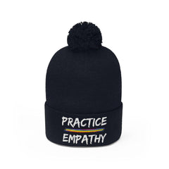 Embroidered Pom Pom Beanie, Rainbow Logo-Hats-Practice Empathy