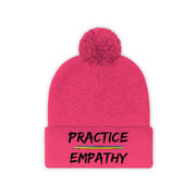 Embroidered Pom Pom Beanie, Rainbow Logo-Hats-Practice Empathy
