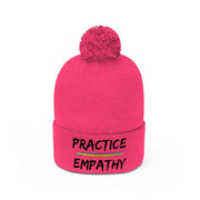 Embroidered Pom Pom Beanie, Rainbow Logo-Hats-Practice Empathy