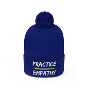 Embroidered Pom Pom Beanie, Rainbow Logo-Hats-Practice Empathy