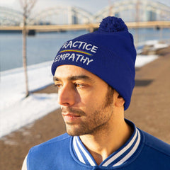 Embroidered Pom Pom Beanie, Rainbow Logo-Hats-Practice Empathy
