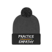 Embroidered Pom Pom Beanie, Rainbow Logo-Hats-Practice Empathy