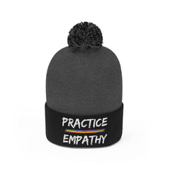 Embroidered Pom Pom Beanie, Rainbow Logo-Hats-Practice Empathy
