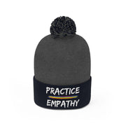 Embroidered Pom Pom Beanie, Rainbow Logo-Hats-Practice Empathy