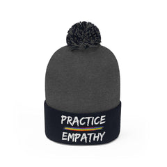 Embroidered Pom Pom Beanie, Rainbow Logo-Hats-Practice Empathy